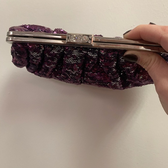 Purple Reversible Sequin Evening Bag - Picture 2 of 4